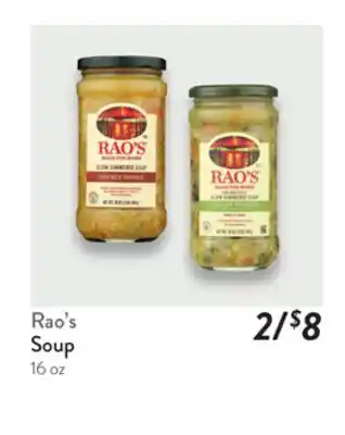 Fresh Thyme Soup Rao's offer