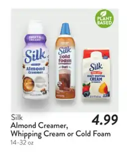 Fresh Thyme Almond Creamer, Whipping Cream or Cold Foam offer