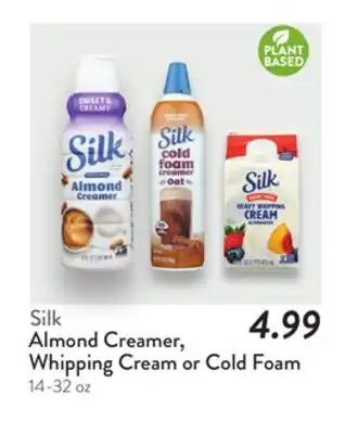 Fresh Thyme Almond Creamer, Whipping Cream or Cold Foam offer