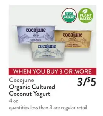 Fresh Thyme Organic Cultured Coconut Yogurt offer