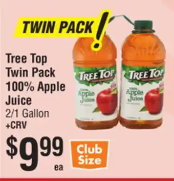 Smart & Final Tree Top Twin Pack 100% Apple Juice offer