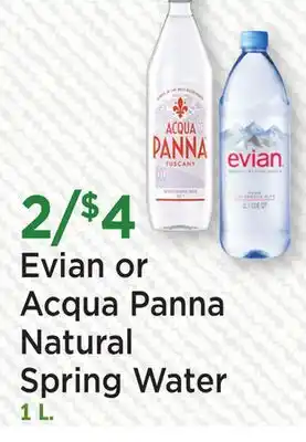 Heinen's Evian or Acqua Panna Natural Spring Water offer