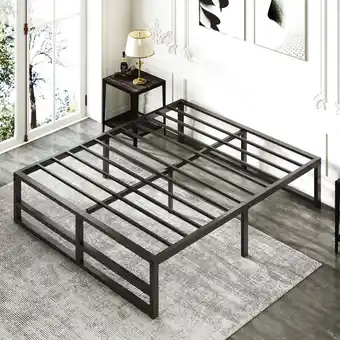 Walmart Amolife Queen Size Metal Platform Bed Frame with 14 Under Bed Storage, Black offer