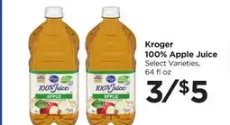 Food 4 Less Kroger 100% Apple Juice offer