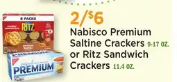 Heinen's Nabisco Premium Saltine Crackers 9-17 OZ. or Ritz Sandwich Crackers 11.4 OZ offer