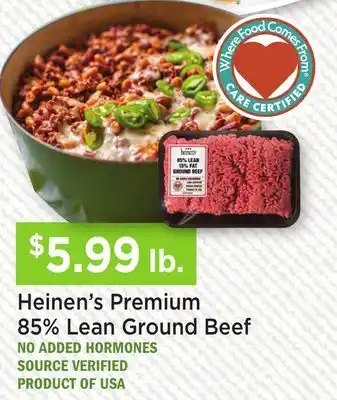 Heinen's Heinen's Premium 85% Lean Ground Beef offer