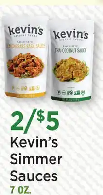 Heinen's Kevin's Simmer Sauces offer