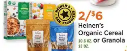 Heinen's Heinen's Organic Cereal 10.6 OZ. or Granola 13 OZ offer