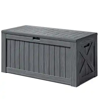 Walmart Devoko 120 Gallon Outdoor Patio Box Deck Plastic Resin Storage Box Backyard, Dark Grey offer