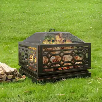 Walmart MistMo 26“ Square Wood Burning Fire Pit for Outdoor Patio Garden offer