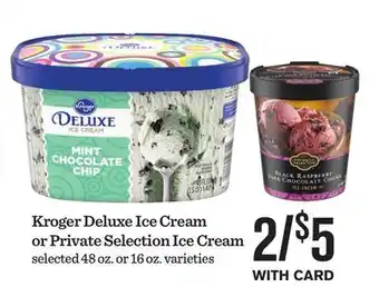 Mariano's Kroger Deluxe Ice Cream or Private Selection Ice Cream offer