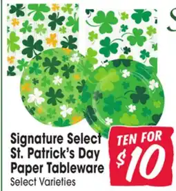 Jewel-Osco Signature Select St. Patrick's Day Paper Tableware offer