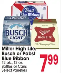 Jewel-Osco Miller High Life, Busch or Pabst Blue Ribbon offer