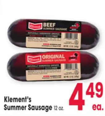 Jewel-Osco Klement's Summer Sausage offer