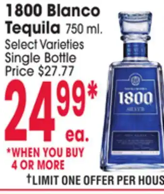 Jewel-Osco 1800 Blanco Tequila offer