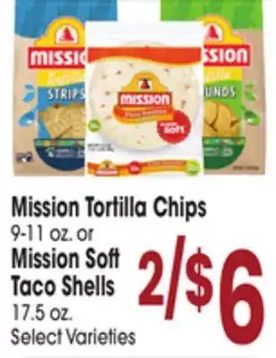 Jewel-Osco Mission Tortilla Chips 9-11 oz. or Mission Soft Taco Shells 17.5 oz offer