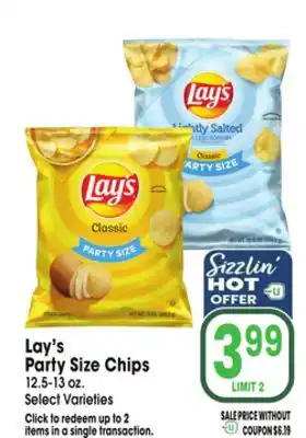 Jewel-Osco Lay's Party Size Chips offer