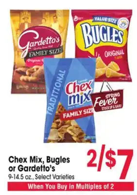 Jewel-Osco Chex Mix, Bugles or Gardetto's offer