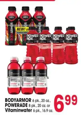 Jewel-Osco BODYARMOR 6 pk., 20 oz., POWERADE 8 pk., 20 oz. or Vitaminwater 6 pk., 16.9 oz offer