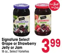 Jewel-Osco Signature Select Grape or Strawberry Jelly or Jam offer