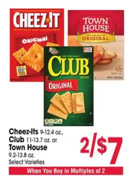 Jewel-Osco Cheez-Its 9-12.4 oz., Club 11-13.7 oz. or Town House 9.2-13.8 oz offer