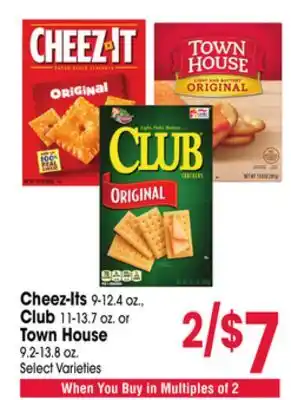 Jewel-Osco Cheez-Its 9-12.4 oz., Club 11-13.7 oz. or Town House 9.2-13.8 oz offer