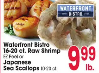 Jewel-Osco Waterfront Bistro 16-20 ct. Raw Shrimp EZ Peel or Japanese Sea Scallops 10-20 ct offer