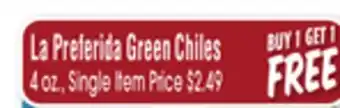 Jewel-Osco La Preferida Green Chiles offer