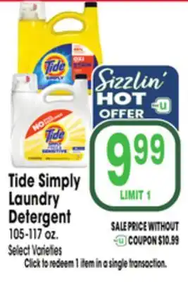 Jewel-Osco Tide Simply Laundry Detergent offer