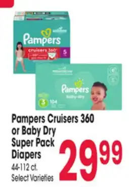 Jewel-Osco Pampers Cruisers 360 or Baby Dry Super Pack Diapers offer