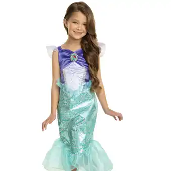 Walmart Disney The Little Mermaid Ariel Green Mermaid Play Dress Outfit Female Child Size 4 to 6x offer