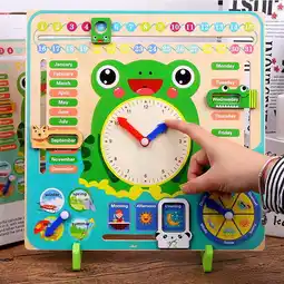 Walmart Wooden Calendar Educational Weather Season Toys Clock Early Learning Toy offer