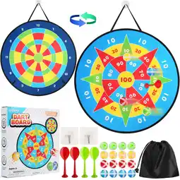 Walmart LotFancy 26 in Dart Board for Kids, Double Sided Dart Board Game Gift for Boys Girls offer