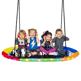 Walmart Costway 60 Saucer Swing with LED Lights 700 LBS Platform Tree Swing with Adjustable Ropes offer