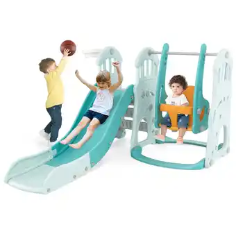 Walmart Infans Toddler Slide and Swing Set 4-in-1 Indoor Playground w/ Extra-long Slide offer