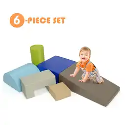 Walmart Gymax 6 Piece Climb Crawl Play Set Indoor Kids Baby Toddler Safe Soft Foam Blocks Toys offer