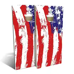 Walmart Skip's Garage American Flag Splatter Outdoor Cornhole Board Set NO Accessories All-Weather 2x4 offer