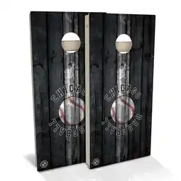 Walmart Skip's Garage Chicago W Baseball Outdoor Cornhole Board Set Include Carrying Case All-Weather 2x4 offer