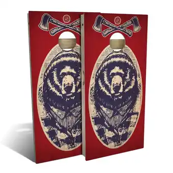 Walmart Skip's Garage Red White Bear Outdoor Cornhole Board Set NO Accessories All-Weather 2x4 offer