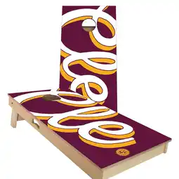 Walmart Skip's Garage Clevelend Wine and Gold Outdoor Cornhole Board Set Include Hole Lights All-Weather 2x4 offer