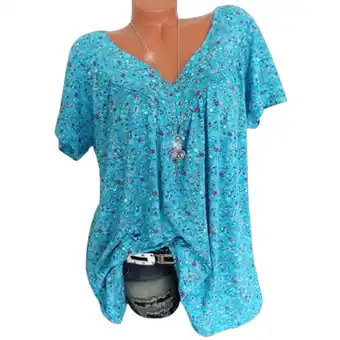 Walmart Womens Shirts Clearance,Womens Blouse Plus Size Short Sleeve V-Neck Pullover Tops offer