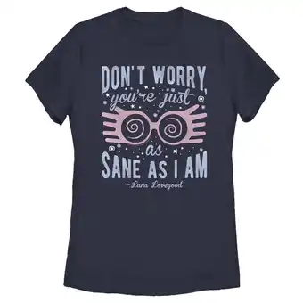 Walmart Women's Harry Potter Just As Sane As Luna Lovegood Graphic Tee Navy Blue Large offer