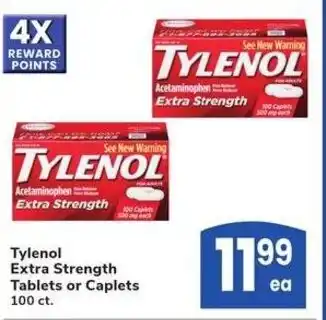 Albertsons Tylenol Extra Strength Tablets or Caplets offer