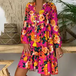 Walmart asdoklhq Woman Plus Size Clearance Dresses,Print Three Quarter Sleeve Mini Dress Summer Dress offer