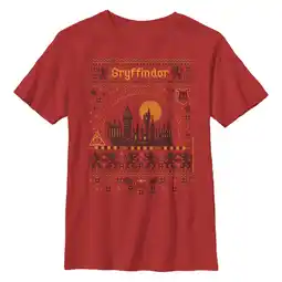 Walmart Boy's Harry Potter Gryffindor Ugly Christmas Sweater Print Graphic T-Shirt offer