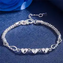 Walmart 50% off Clearance Women's 925 Sterling Silver Charm Love Heart Wings Bracelet Bangle Jewelry,1PC offer