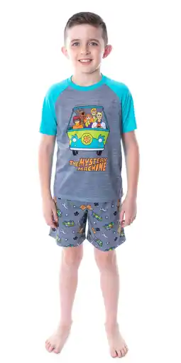 Walmart Scooby Doo Boy's Pajamas Mystery Machine Shirt and Shorts 2 PC Pajama Set offer