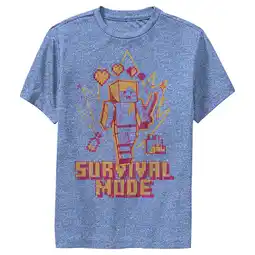 Walmart Boy's Minecraft Survival Mode Sketch Performance Graphic Tee Royal Blue Heather X Large offer