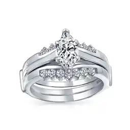 Walmart Bling Jewelry Womens Bridal Cocktail Statement Ring with Cubic Zirconia and Sterling Silver Band offer