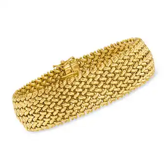 Walmart Ross-Simons Italian 14kt Yellow Gold Wide Riso Link Bracelet, Women's, Adult offer